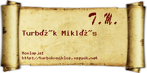 Turbók Miklós névjegykártya