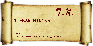 Turbók Miklós névjegykártya