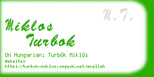 miklos turbok business card